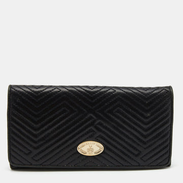 BALLY Black Quilted Leather Continental Wallet