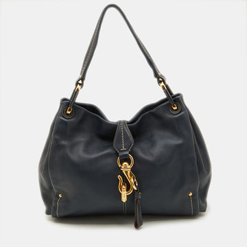 BALLY Blue Leather Hobo