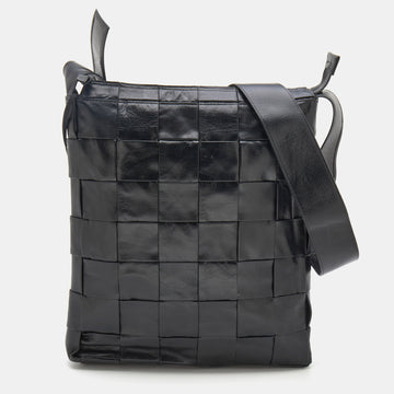 Bottega Veneta Black Intrecciato Leather Cassette Shoulder Bag