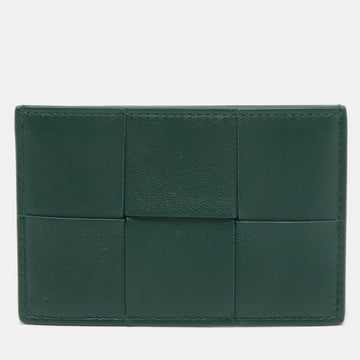 Bottega Veneta Green Intrecciato Leather Card Case