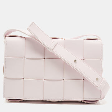 BOTTEGA VENETA Light Pink Intrecciato Leather Cassette Shoulder Bag