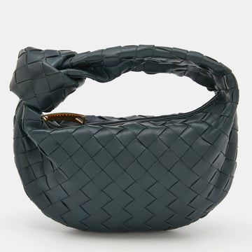 BOTTEGA VENETA Dark Green Intrecciato Leather Mini Jodie Hobo