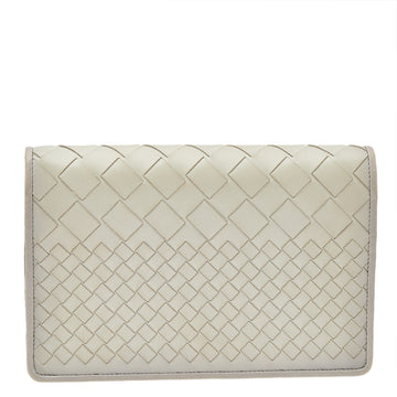 Bottega Veneta Off White Intrecciato Leather Clutch