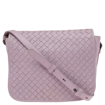 Bottega Veneta Pink Intrecciato Leather Flap Crossbody Bag