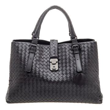 Bottega Veneta Dark Brown Intrecciato Leather Medium Roma Tote