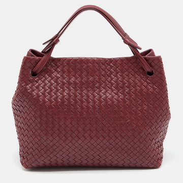 Bottega Veneta Burgundy Intrecciato Leather Seamless Garda Tote