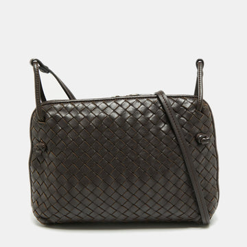 Bottega Veneta Choco Brown Intrecciato Leather Nodini Crossbody Bag