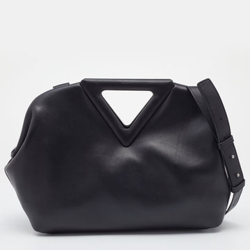 Bottega Veneta Black Leather The Triangle Shoulder Bag