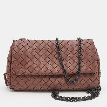 Bottega Veneta Dusty Pink Intrecciato Leather Mini Messenger Bag