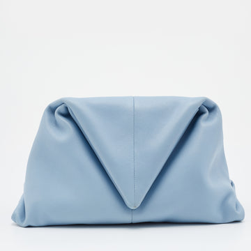 Bottega Veneta Blue Leather Trine Envelope Clutch