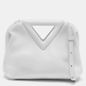 Bottega Veneta White Leather Point Shoulder Bag