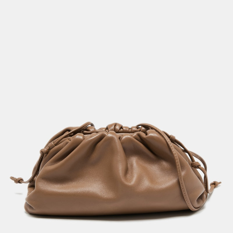 The pouch small gathered best sale leather clutch