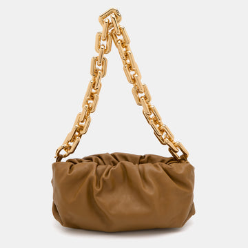 Bottega Veneta Brown Leather Chain Pouch Shoulder Bag