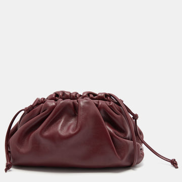 Bottega Veneta Burgundy Leather Mini The Pouch Bag