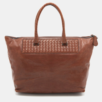 Bottega Veneta Brown Intrecciato Leather Tote