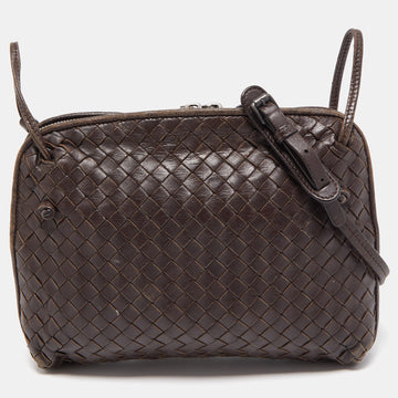 Bottega Veneta Dark Brown Intrecciato Leather Nodini Shoulder Bag