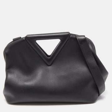 BOTTEGA VENETA Black Leather Medium Point Shoulder Bag