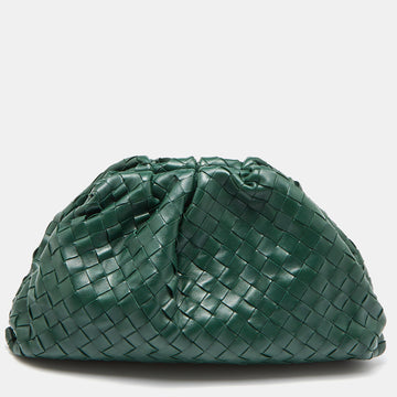 BOTTEGA VENETA Green Intrecciato Leather Teen Pouch