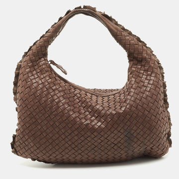 BOTTEGA VENETA Brown Intrecciato Perforated Leather Veneta Hobo