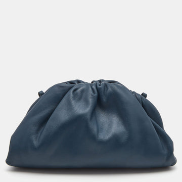 BOTTEGA VENETA Dark Blue Leather Mini The Pouch Bag