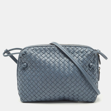 BOTTEGA VENETA Light Blue Intrecciato Leather Nodini Crossbody Bag