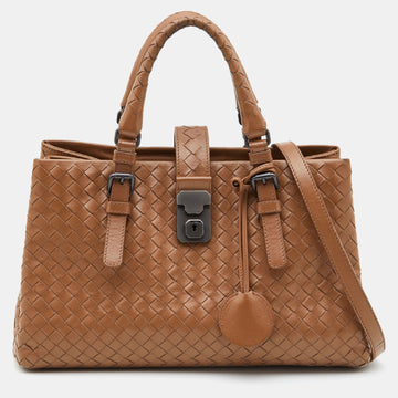 BOTTEGA VENETA Brown Intrecciato Leather Small Roma Tote