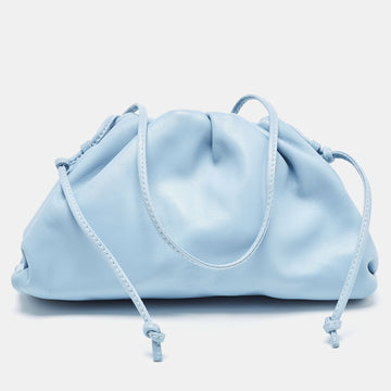 BOTTEGA VENETA Light Blue Intrecciato Leather Mini The Pouch Bag