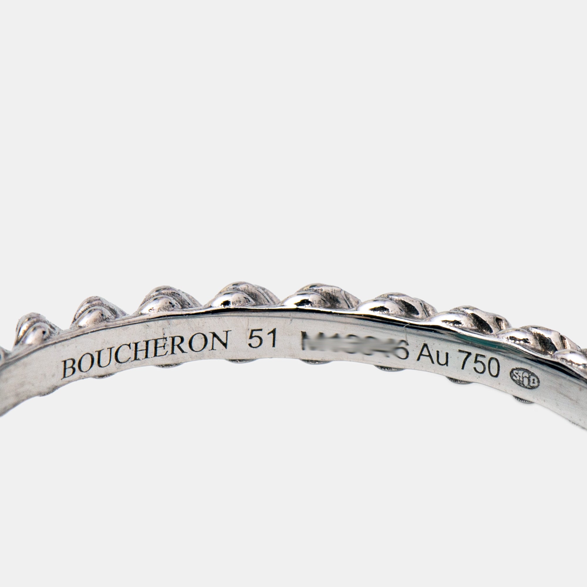 Boucheron Serpent Boheme Aquaphrase 18k White Gold Ring Size 51