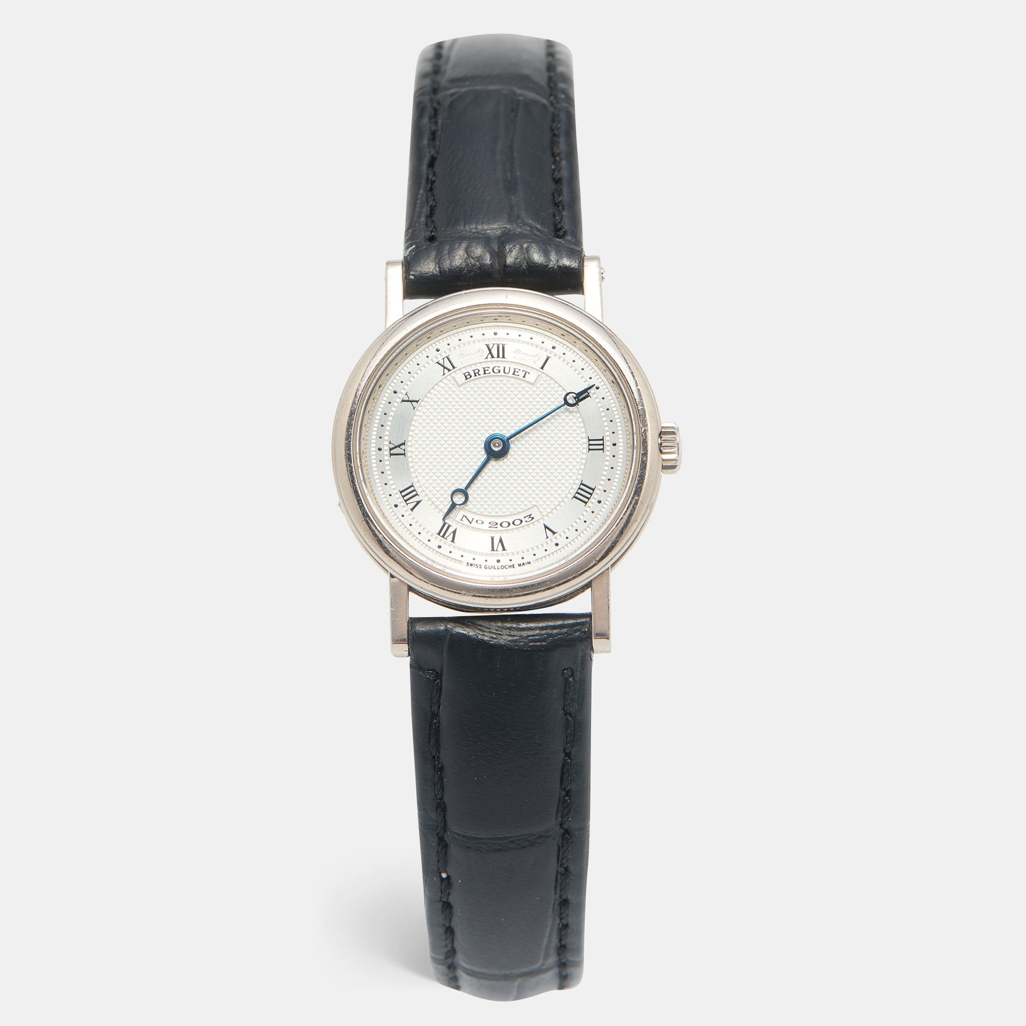 Breguet Silver 18K White Gold Leather Classique 8560 Women s