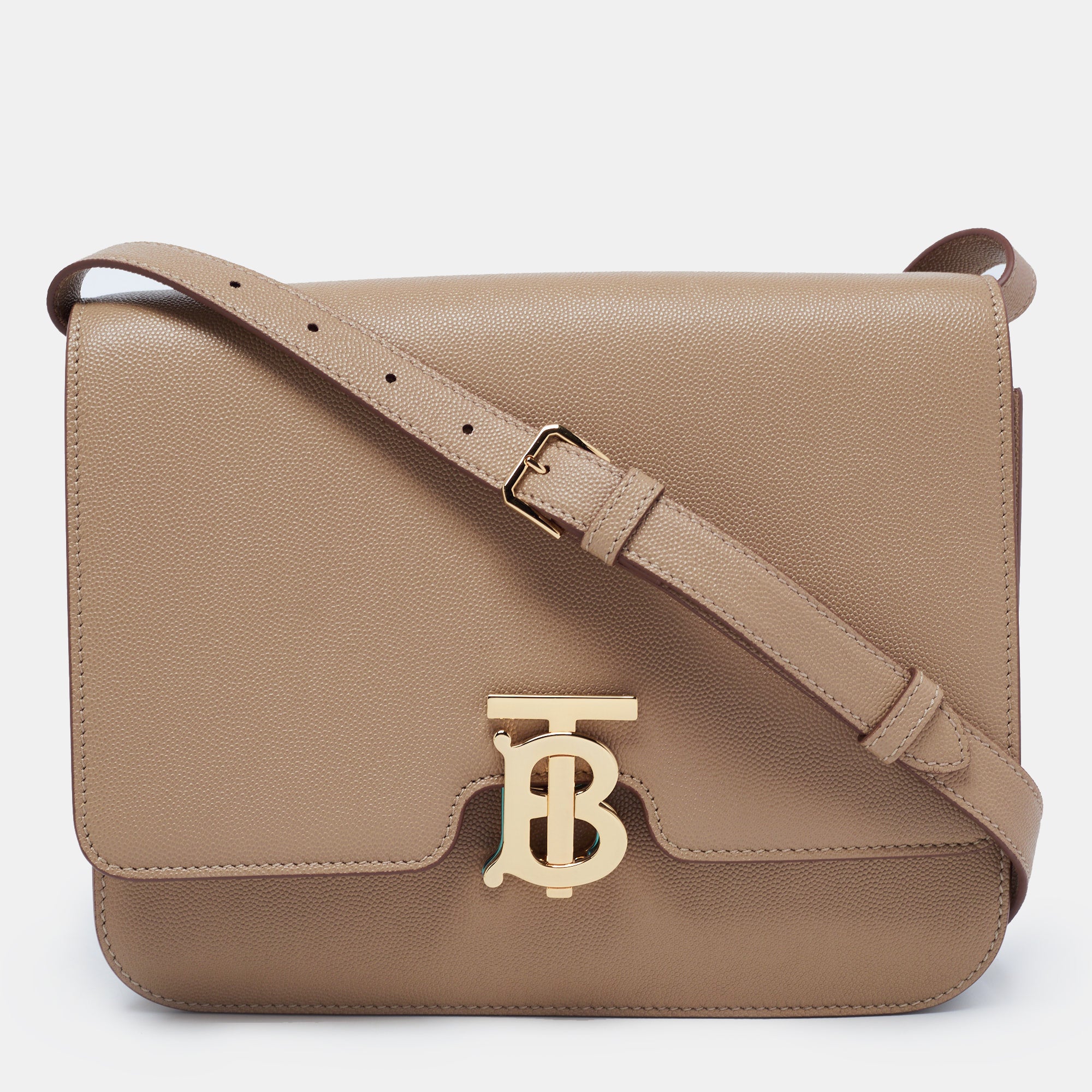 The barrel leather handbag Burberry Beige in Leather - 15586241
