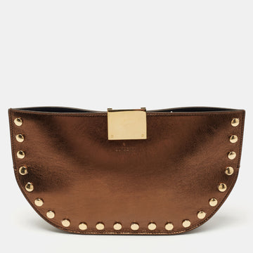 Burberry Bronze Studded Leather Olympia Clutch