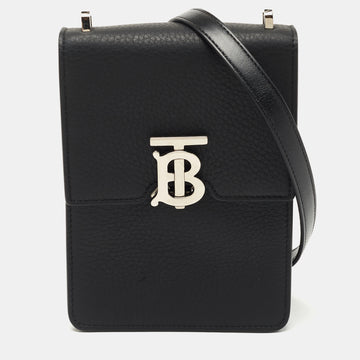 Burberry Black Leather Robin Crossbody Bag