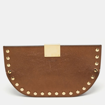 Burberry Bronze Studded Leather Olympia Clutch