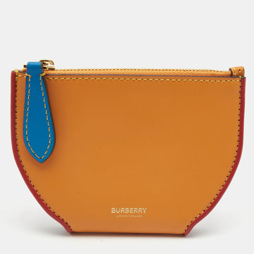 Burberry Orange/Blue Leather Olympia Fold Wallet