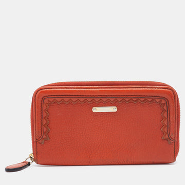 BURBERRY PRORSUM Prorsum Orange Leather Zip Around Wallet