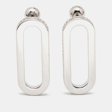 Burberry Chain Link Crystals Silver Tone Earrings
