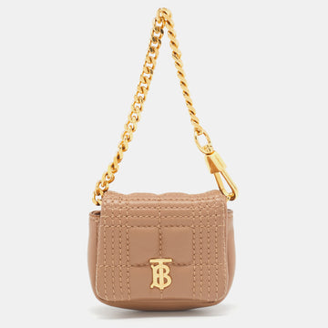 BURBERRY Beige Quilted Leather AirPods Pro Case