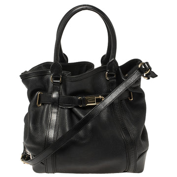 Burberry Black Leather Medium Golderton Tote