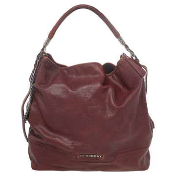 Burberry Burgundy Leather Cale Hobo