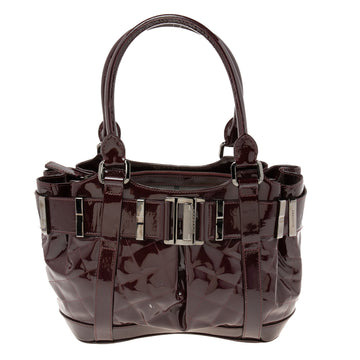 Burberry Dark Burgundy Patent Leather Healy Tote