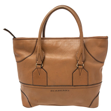 Burberry Brown Leather Zipped Tote