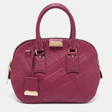 Burberry Burgundy Leather Orchard Bowling Bag