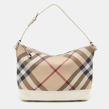 Burberry Beige/Cream Nova Check PVC And Leather Shoulder Bag