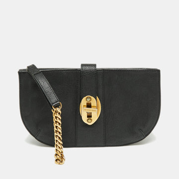 Burberry Black Leather Wristlet Clutch