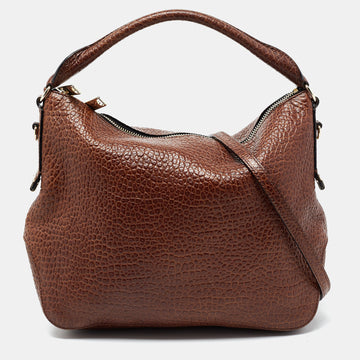 Burberry Brown Grain Leather Small Ledbury Hobo