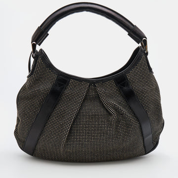 Burberry Black Studded Leather Hobo