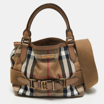 Burberry Beige House Check Canvas and Leather Aurelia Diaper Bag