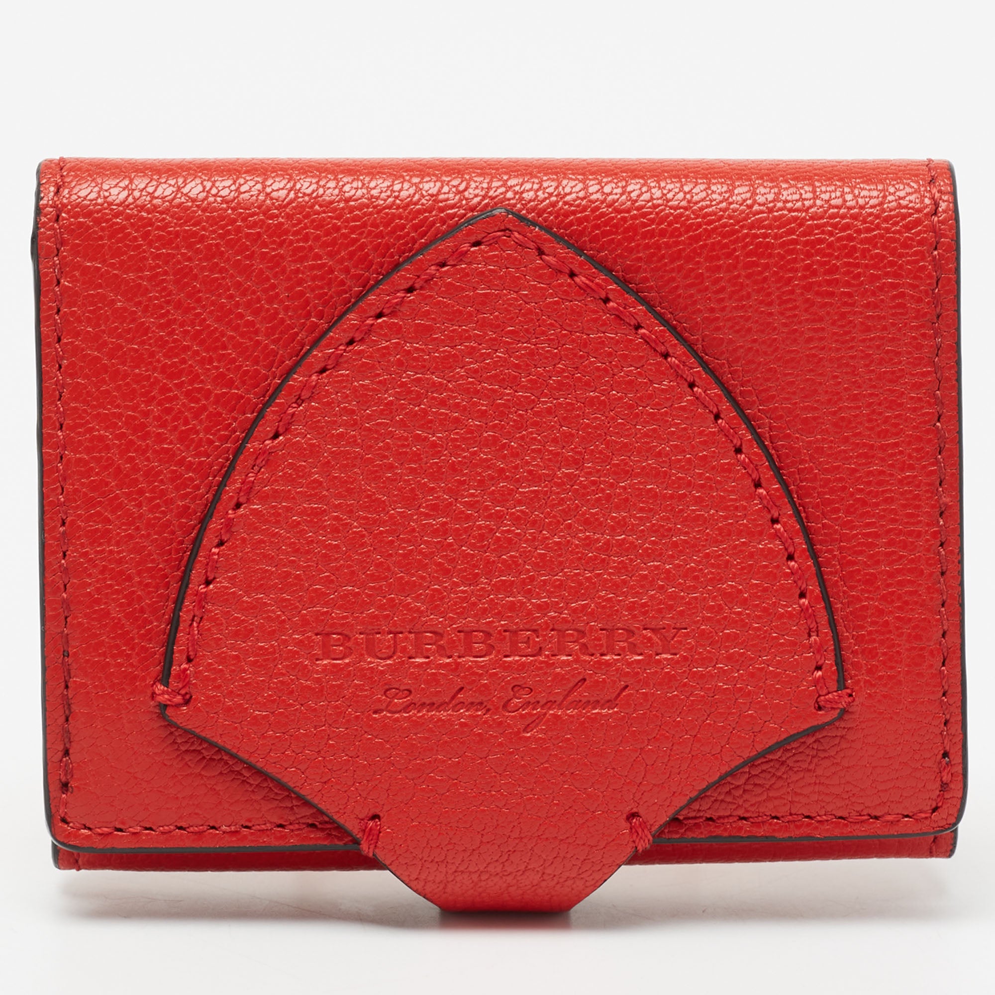 Burberry red leather sales wallet