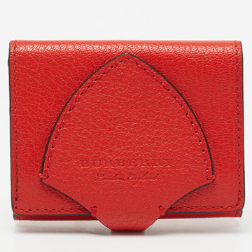 Burberry Red Leather Harlow Compact Wallet