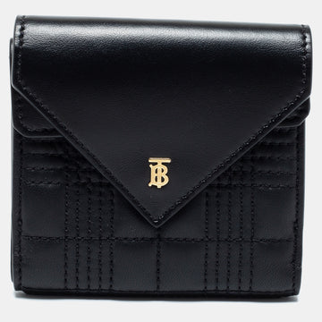 Burberry Black Quilted Leather Lola Folding Wallet